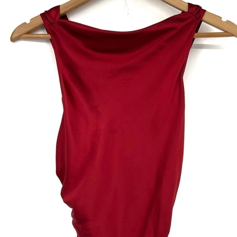 Reformation Casette Silk Dress Ruby Red Wine Sangre Open Back Maxi Gown size 6 - Picture 9 of 12